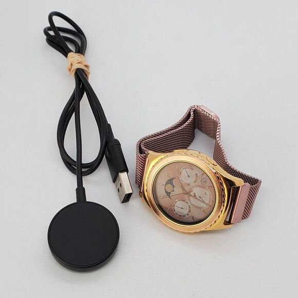 Samsung Galaxy Gear S2 40MM Rose Gold Case Rose Gold Milanese Band Working - Picture 16 of 16